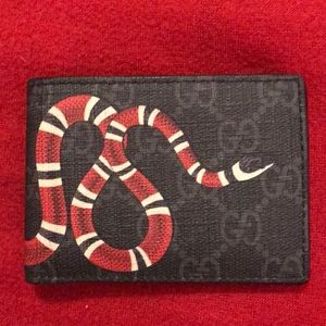 Gucci Black Snakeskin GG wallet